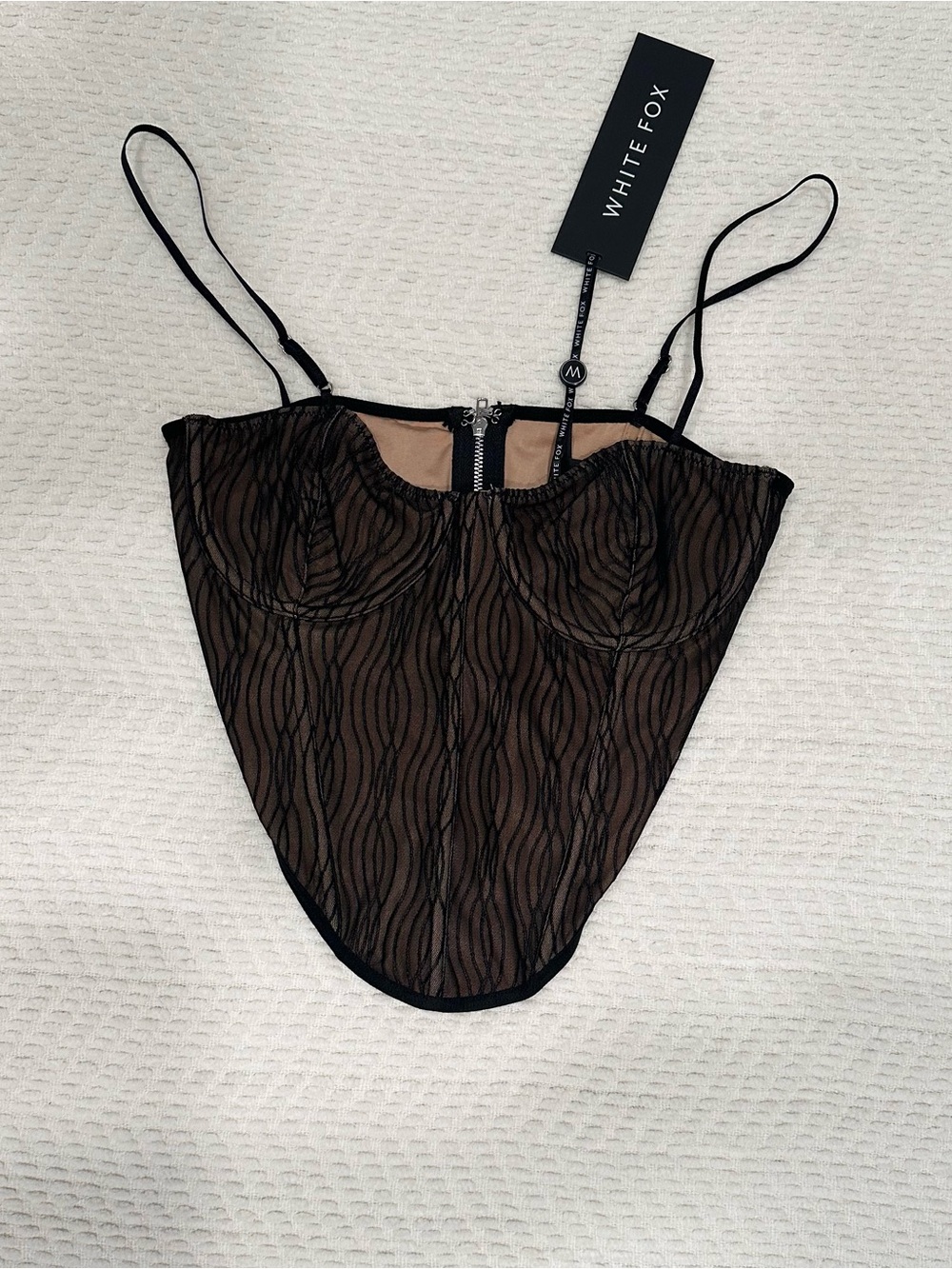 White Fox Take A Chance Bustier Corset Top Black NWT Size M